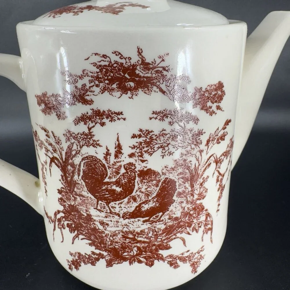 2002 California Pantry Teapot Rooster Chicken‎ Ceramic Carafe Classic Ceramics
